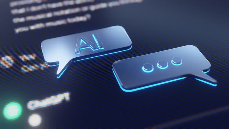 Screen Bot Ai Chat bot on macro screen. 동영상 (1961710150) - 게티이미지뱅크