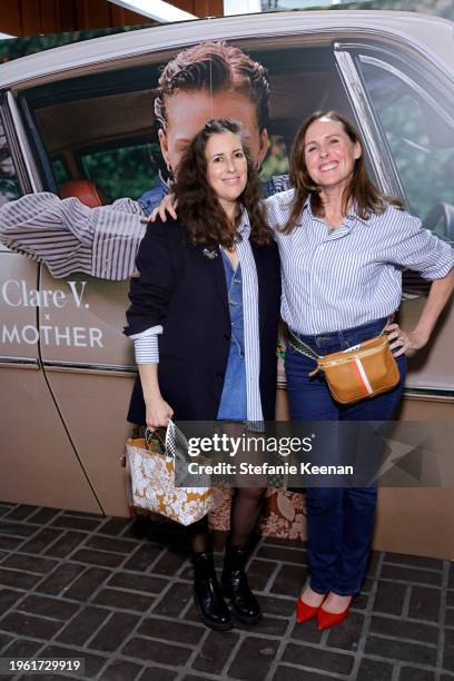 Clare Vivier and Molly Shannon attend the Clare V. X MOTHER Launch Party at Brentwood Country Mart on January 25, 2024 in Santa Monica, California.