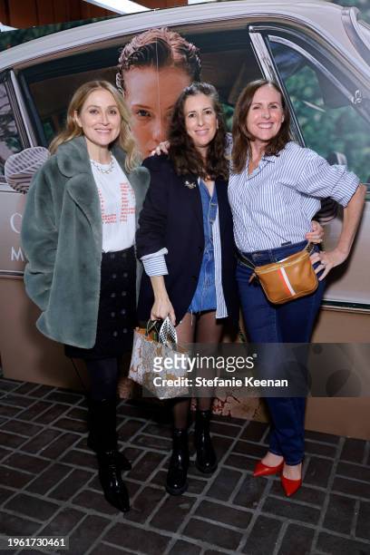 Sasha Alexander, Clare Vivier and Molly Shannon attend the Clare V. X MOTHER Launch Party at Brentwood Country Mart on January 25, 2024 in Santa...
