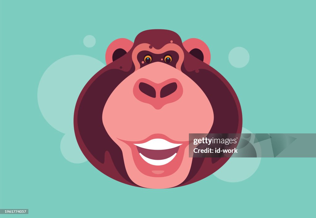 Funny monkey head icon