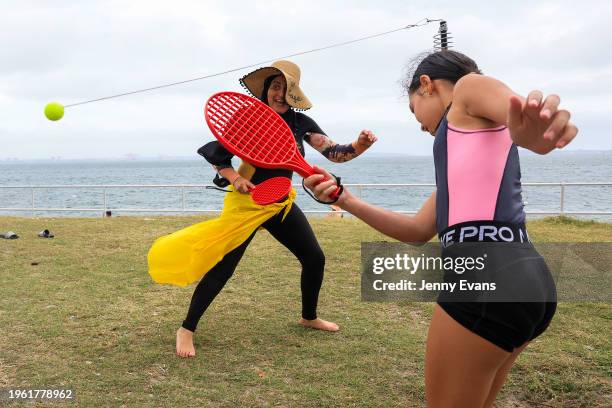 People play ropeball at Ramsgate Beach, Botany Bay on January 26, 2024 in Sydney, Australia. Australia Day, formerly known as Foundation Day, is the...