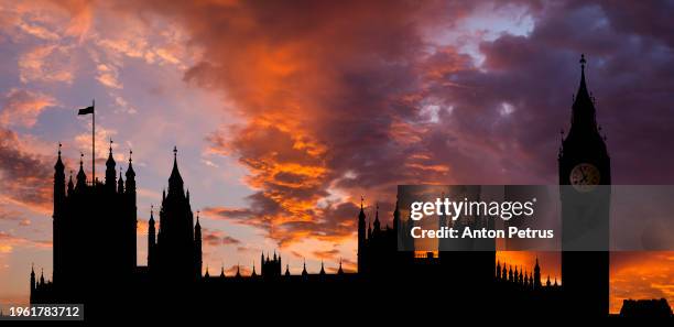 big ben and westminster bridge in london at sunset - portcullis house stock pictures, royalty-free photos & images