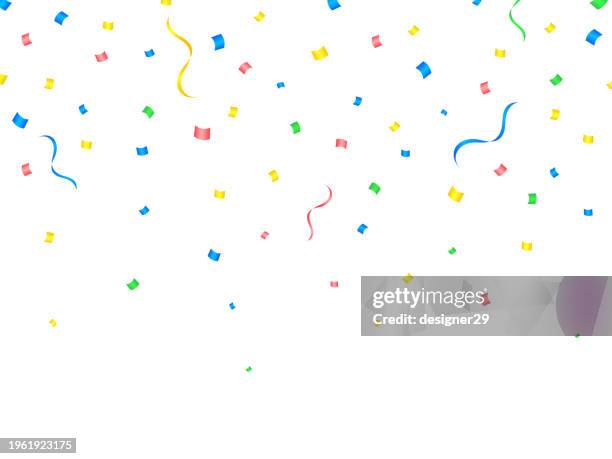 confetti celebrations background vector design. - white confetti stock illustrations
