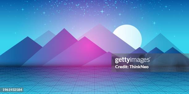 stockillustraties, clipart, cartoons en iconen met landscape with twilight in blue mountains - blue mountains