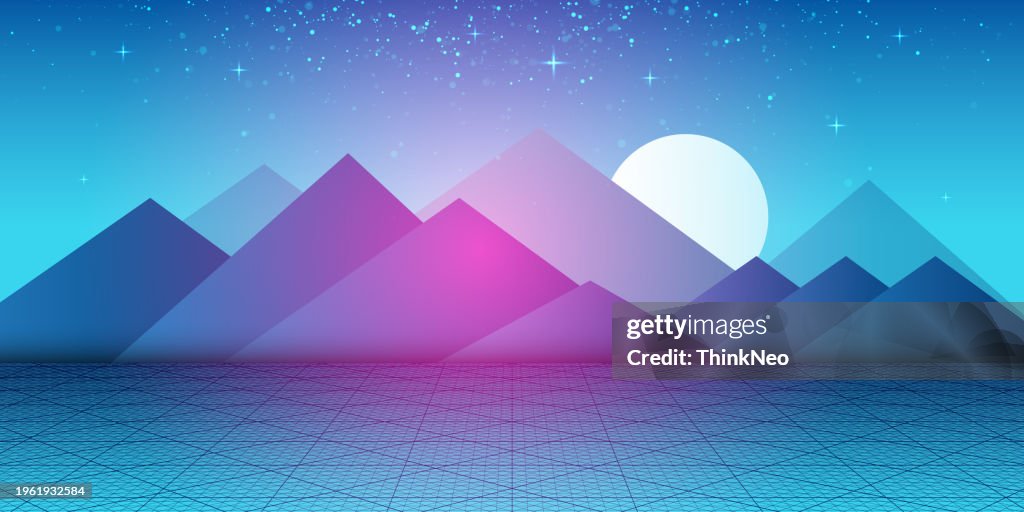 Landscape with twilight in blue mountains