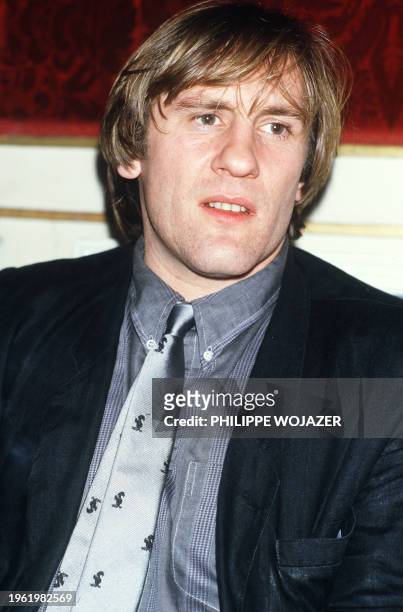 French actor Gerard Depardieu is pictured during a reception on November 13, 1984 at the Ministry of Culture, in Paris.