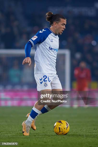 Alvaro Jose Jimenez Guerrero of CD Tenerife in action during the LaLiga Hypermotion match between Levante UD and CD Tenerife at Estadi Ciutat de...