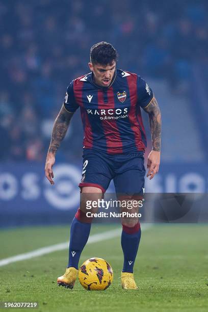 Ander Capa of Levante UD in action during the LaLiga Hypermotion match between Levante UD and CD Tenerife at Estadi Ciutat de Valencia, January 27...