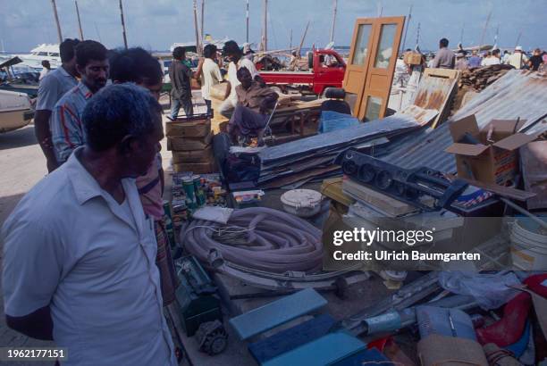 Flea market in the Maldivian capital Male on January 28, 2024 in Male, Maldives.