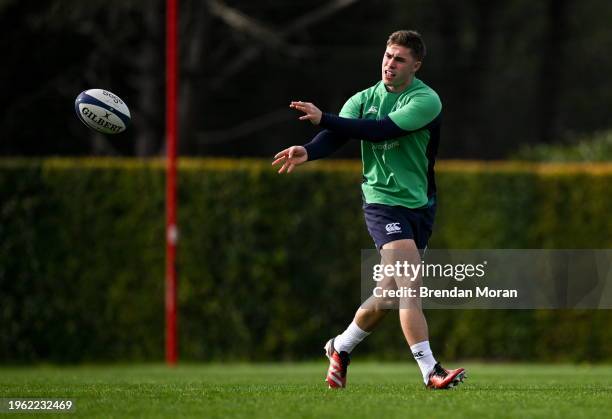 Faro , Portugal - 29 January 2024; Jack Crowley during an Ireland Rugby squad training session at The Campus in Quinta da Lago, Portugal.