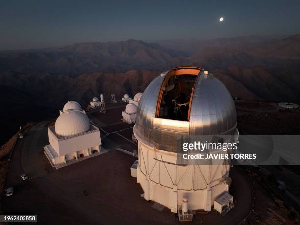 Aerial view of the Cerro Tololo Observatory, located in the Tololo hill near La Serena, Coquimbo Region, Chile, taken on January 24, 2024. Surrounded...