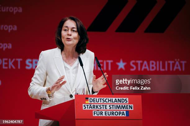 Katarina Barley photographed at the European delegate conference of the Social Democratic Party of Germany in Berlin.