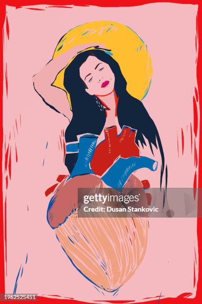 stil der druckgrafik - linolschnitt stock-grafiken, -clipart, -cartoons und -symbole