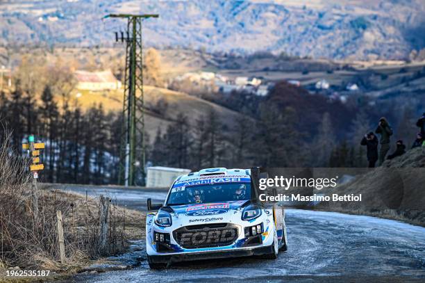 Gregoire Munster of Luxembourg and Louis Louka of Belgium compete driving the M-Sport Ford WRT Ford Puma Rally1 Hybrid during Day Two of the FIA...