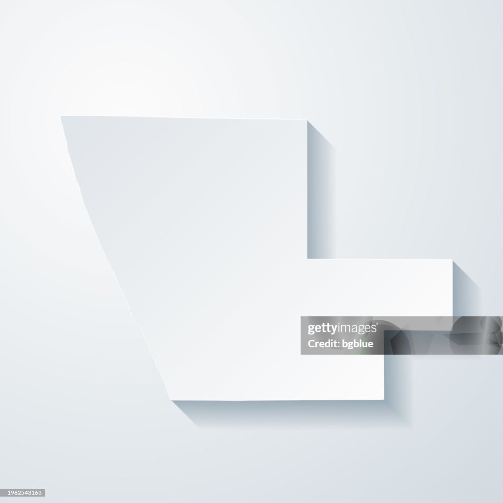 Muskegon County, Michigan. Map with paper cut effect on blank background