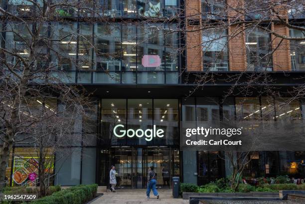 Google's UK HQ on January 29, 2024 in London, England. Alphabet Inc, parent company of Google, YouTube, Nest and Waze amongst others, reports Q4 2023...