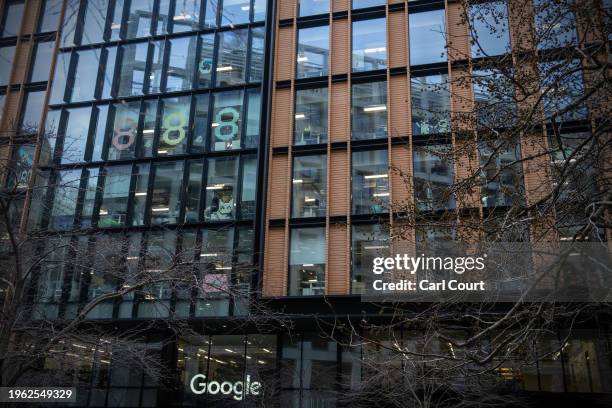 Google's UK HQ on January 29, 2024 in London, England. Alphabet Inc, parent company of Google, YouTube, Nest and Waze amongst others, reports Q4 2023...