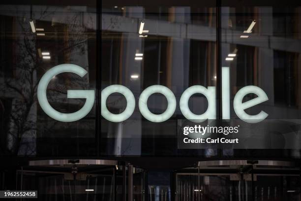 Google's UK HQ on January 29, 2024 in London, England. Alphabet Inc, parent company of Google, YouTube, Nest and Waze amongst others, reports Q4 2023...