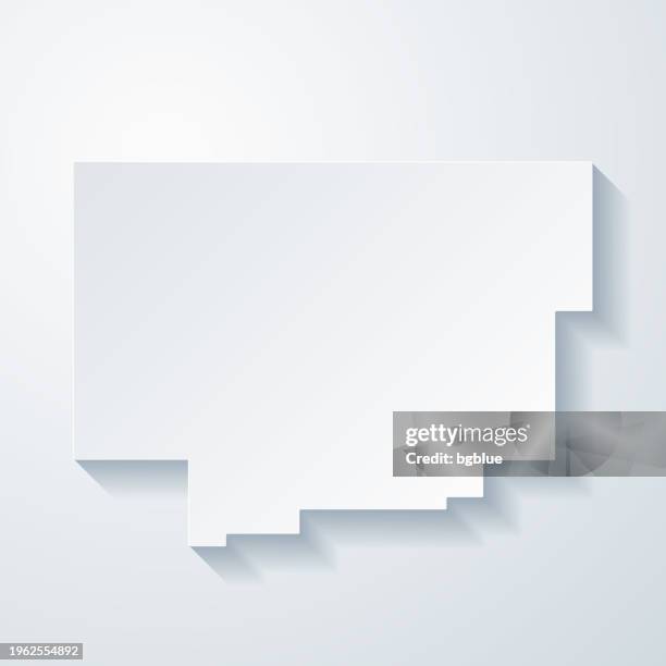 comanche county, oklahoma. map with paper cut effect on blank background - lawton oklahoma stock illustrations