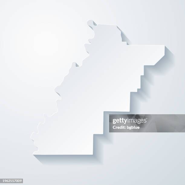 talladega county, alabama. map with paper cut effect on blank background - talladega alabama stock illustrations