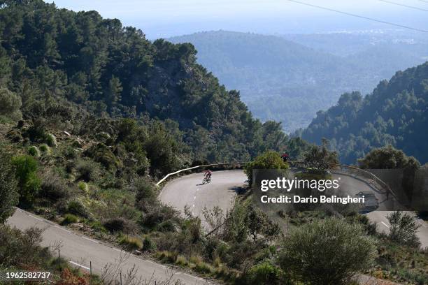 General view of Lennert Van Eetvelt of Belgium and Team Lotto Dstny competes climbing to the Coll de Soller during the 33rd Challenge Ciclista...