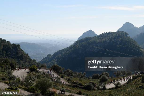 General view of the peloton compete climbing to the Coll de Soller during the 33rd Challenge Ciclista Mallorca 2024 - Trofeo Serra de Tramuntana...