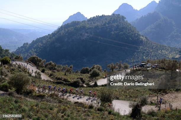 General view of the peloton compete climbing to the Coll de Soller during the 33rd Challenge Ciclista Mallorca 2024 - Trofeo Serra de Tramuntana...
