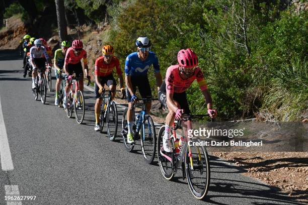 James Shaw of The United Kingdom and Team EF Education - EasyPost, Tobias Halland Johannessen of Norway and Team Uno-X Mobility, Sergio Samitier of...