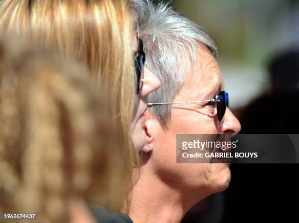 Actress Jamie Lee Curtis attends the funeral of her father Hollywood legend Tony Curtis at the Palm Mortuary and Cemetery, Green Valley in Las Vegas...