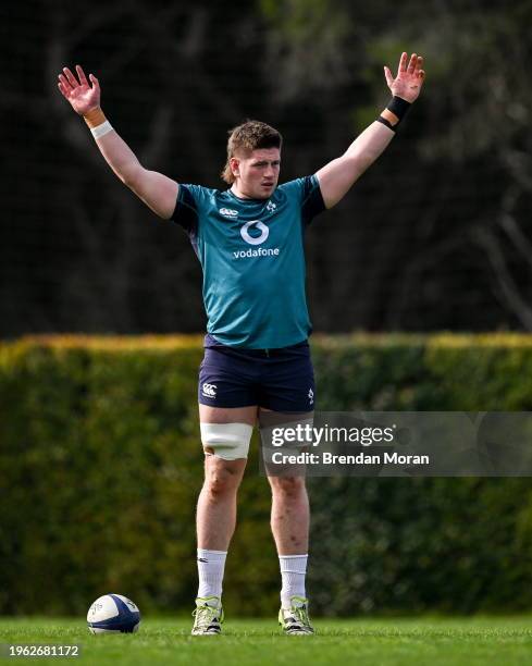 Faro , Portugal - 29 January 2024; Joe McCarthy during an Ireland Rugby squad training session at The Campus in Quinta da Lago, Portugal.