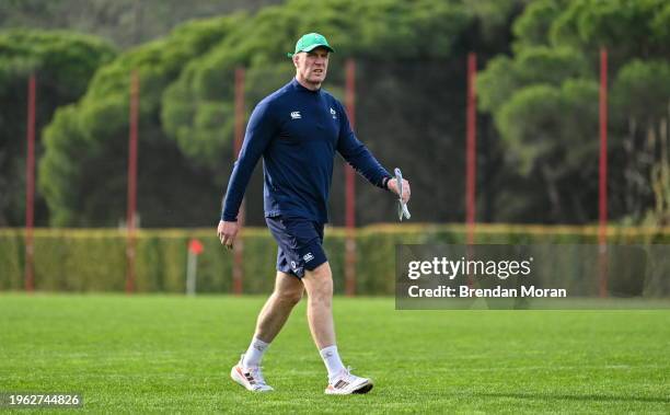 Faro , Portugal - 29 January 2024; Forwards coach Paul O'Connell during an Ireland Rugby squad training session at The Campus in Quinta da Lago,...