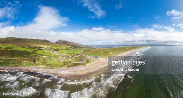 inch beach ireland aerial view ring of kerry - county kerry stock pictures, royalty-free photos & images
