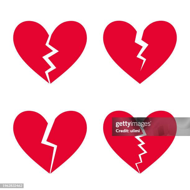 broken hearts - broken heart stock illustrations