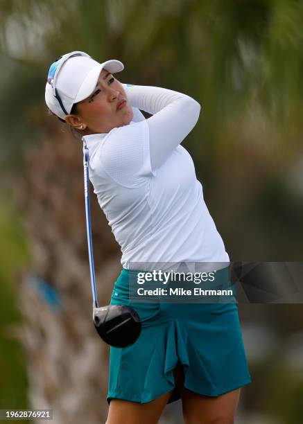 Jasmine Suwannapura of Thailand plays her shot from the fourth tee during the second round of the LPGA Drive On Championship at Bradenton Country...
