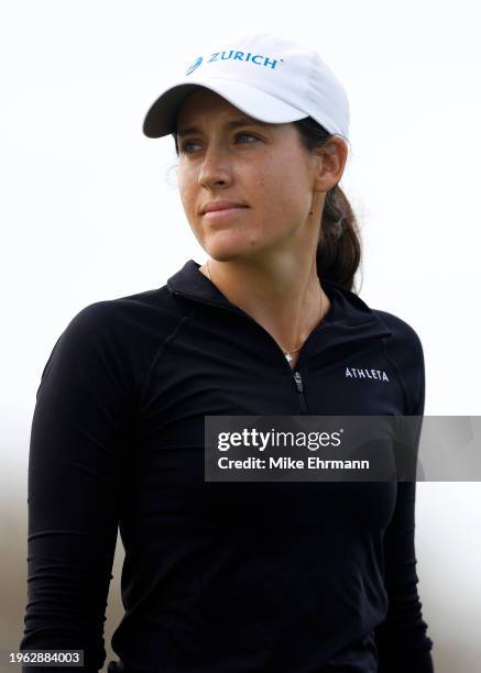 Albane Valenzuela of Switzerland looks on from the eighth tee during the second round of the LPGA Drive On Championship at Bradenton Country Club on...