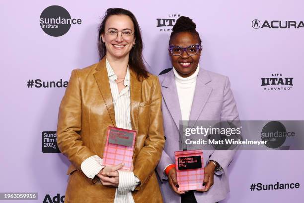 Directors Natalie Rae and Angela Patton hold the U.S. Documentary Audience Award and Festival Favorite Award for their film Daughters during the 2024...