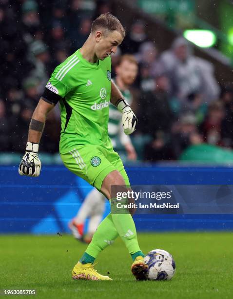 Joe Hart of Celtic is seen during the the Celtic v Buckie Thistle - Scottish Cup match at Celtic Park on January 21, 2024 in Glasgow, Scotland.