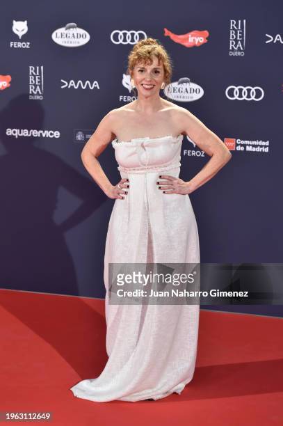 Maria Vázquez attends the red carpet of the Feroz Awards 2024 at Palacio Vistalegre Arena on January 26, 2024 in Madrid, Spain.