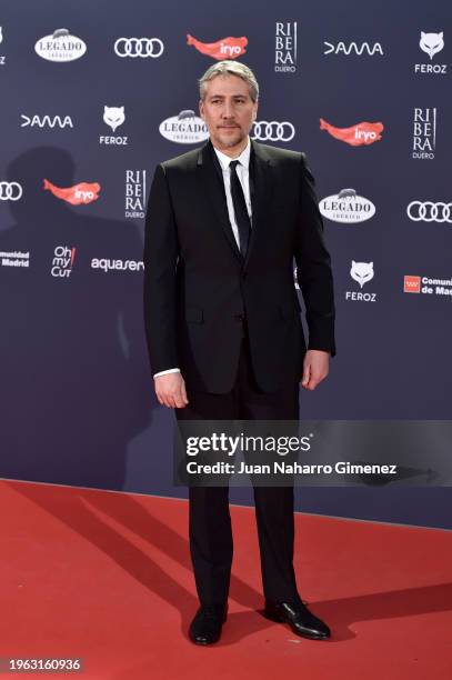 Alberto Ammann attends the red carpet of the Feroz Awards 2024 at Palacio Vistalegre Arena on January 26, 2024 in Madrid, Spain.