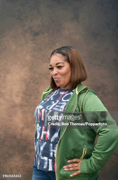 Portrait of Dahlia Sobers, from a series of images made with local people in a temporary outdoor studio at the Princess Alice Bus Terminal in...