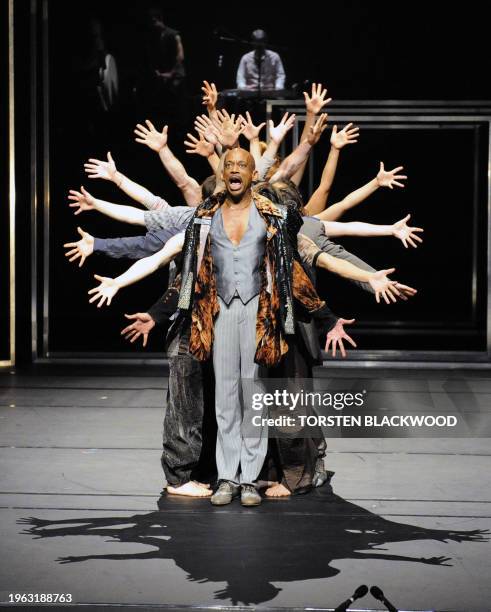 Darryl Woods and actors from Belgium's Theatre Royal de la Monnaire perform 'Babel' at the Sydney Theatre Company as part of the annual Sydney...