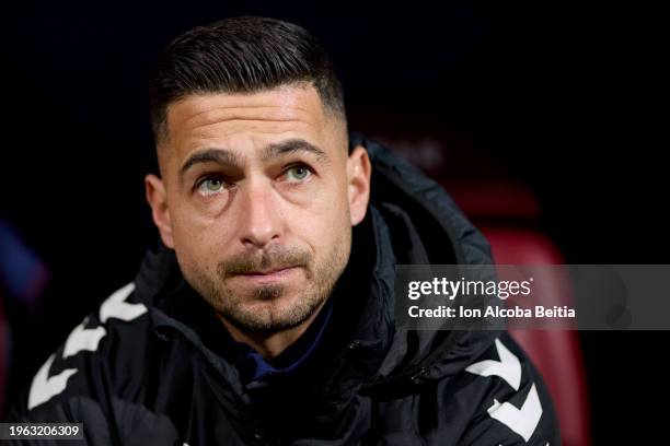 Sergio Leon of SD Eibar looks on prior to the LaLiga Hypermotion match between SD Eibar and CD Mirandes at Ipurua Municipal Stadium on January 26,...