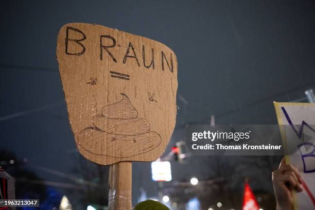 People gather in front of the Austrian Parliament to protest against right-wing extremism as similar demonstrations are taking place elsewhere across...