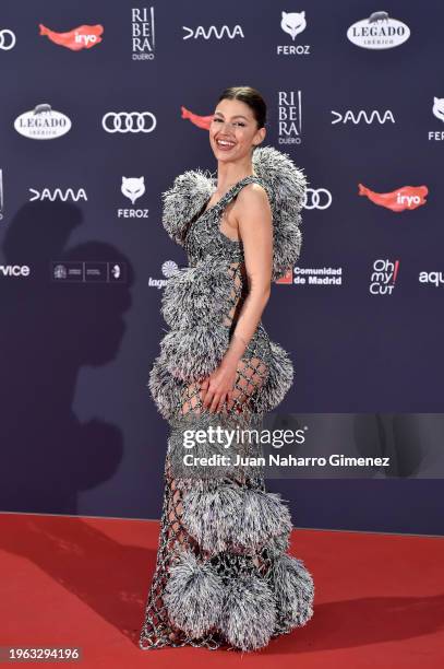 Ursula Corberó attends the red carpet of the Feroz Awards 2024 at Palacio Vistalegre Arena on January 26, 2024 in Madrid, Spain.