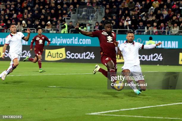 Duvan Zapata of Torino scores his goal 0-1 during the Serie A TIM match between Cagliari and Torino FC - Serie A TIM at Sardegna Arena on January 26,...