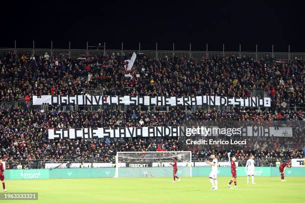 Cagliari's suppporters in memory of Gigi Riva during the Serie A TIM match between Cagliari and Torino FC - Serie A TIM at Sardegna Arena on January...