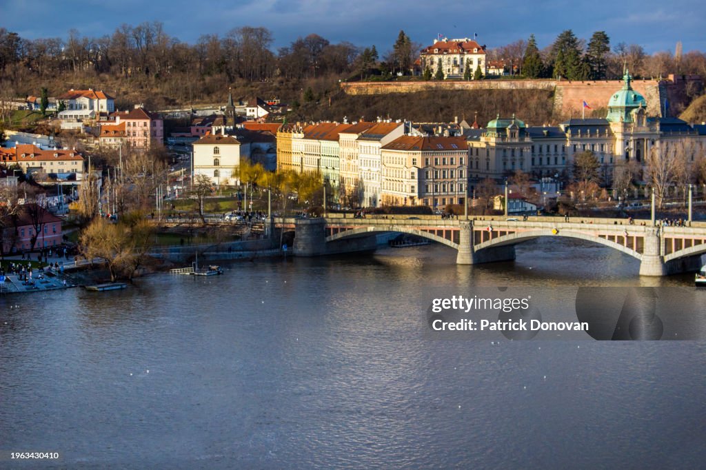 Manes Bridge and Czech Parliament, Prague, Czechia