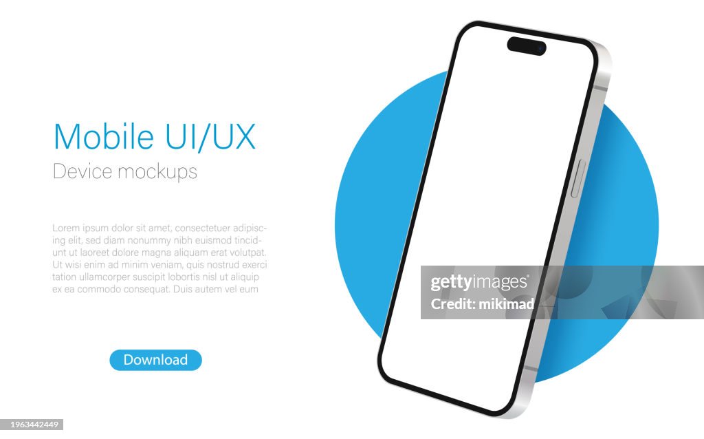 Realistic Vector Mockup Digital Tablet, Mobile Phone, Smart Phone, Laptop and Computer Monitor. UI / UX design. Vector illustration, modern digital devise, digital template. 3D Stock illustration. EPS 10.