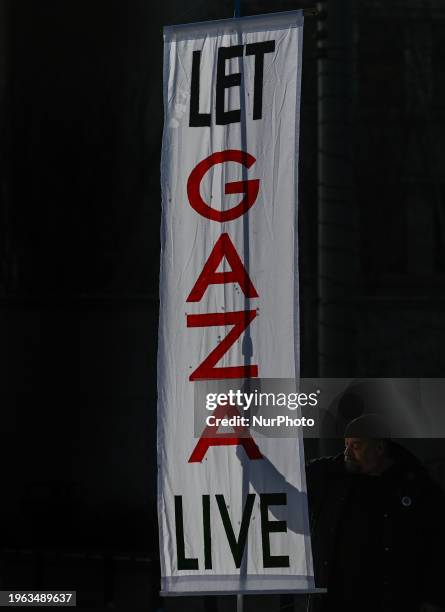 Members of the Palestinian diaspora supported by local activists take part in a pro-Palestinian protest in front of the Alberta Legislature in...