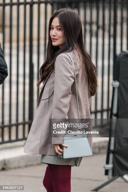 Song Hye-kyo attends the Fendi Haute Couture Spring/Summer 2024 show as part of Paris Fashion Week on January 25, 2024 in Paris, France.